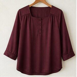 Burgundy Tie Neck Blouse